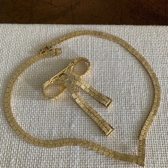 Vintage Premier Jewelry Nugget CZ Necklace and Matching Pin Set - Picture 2 of 5